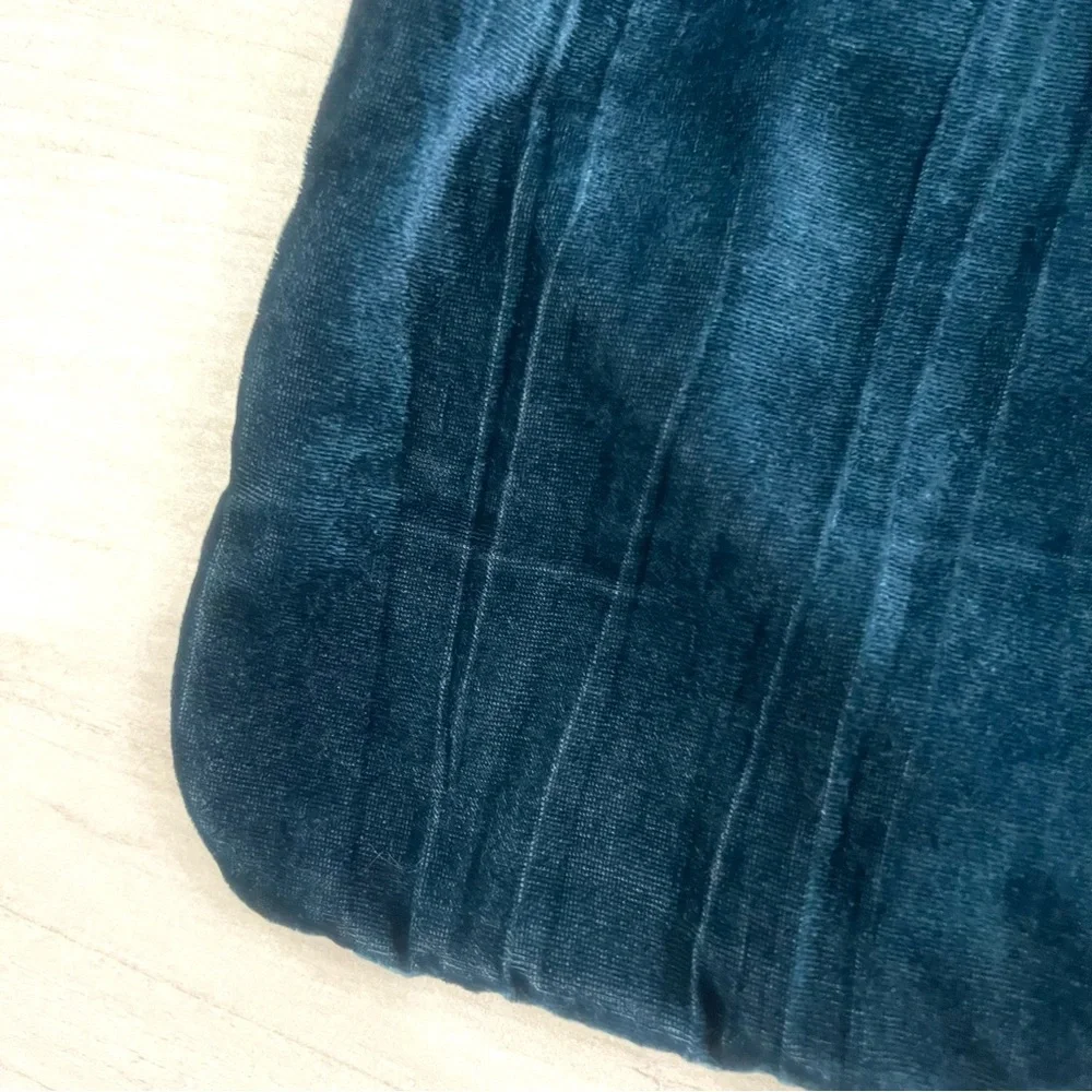West Elm Lush Crinkle Velvet Euro Sham Blue 26”x26” - One Sham